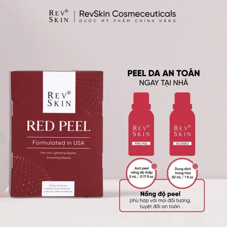 Bộ sản phẩm peel da trị nám tàn nhang - RevSkin Red Peel 